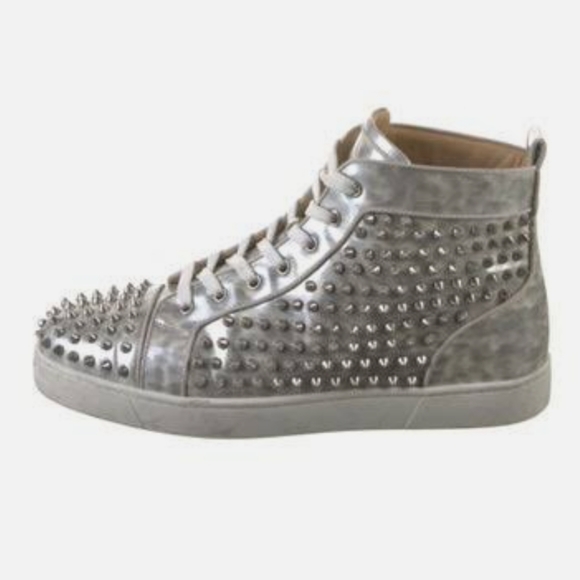 Christian Louboutin Louis Orlato Patent Leather Spiked High Top Sneaker - Picture 1 of 9